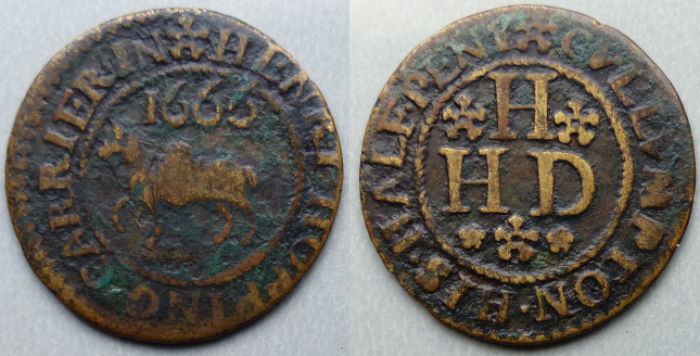 Cullompton, Henry Hopping 1666 halfpenny Cullompton, Henry Hopping 1666 halfpenny